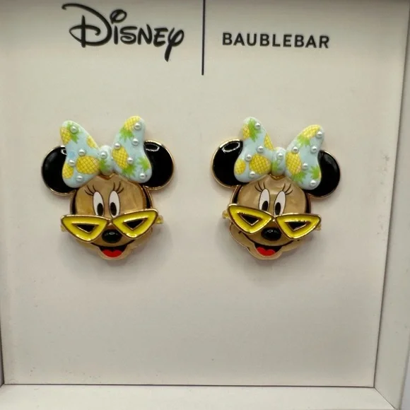 BaubleBar Disney Minnie Mouse sunglasses earrings NWT - Picture 3 of 5